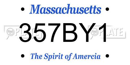 357BY1 Massachusetts License Plate