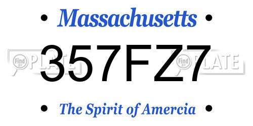 357FZ7 Massachusetts License Plate