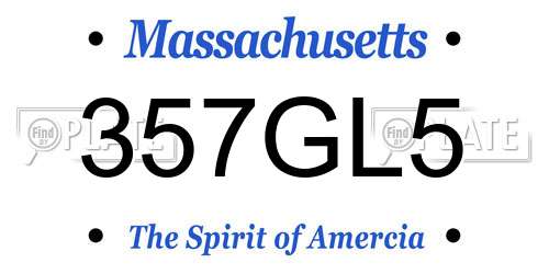 357GL5 Massachusetts License Plate