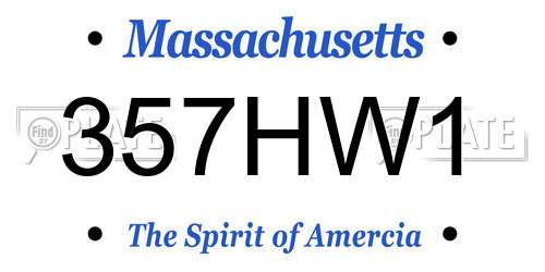 357HW1 Massachusetts License Plate