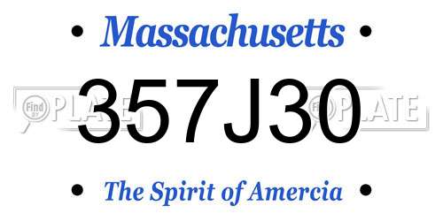 357J30 Massachusetts License Plate