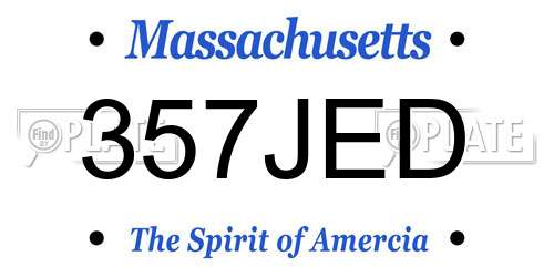 357JED Massachusetts License Plate