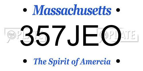 357JEO Massachusetts License Plate