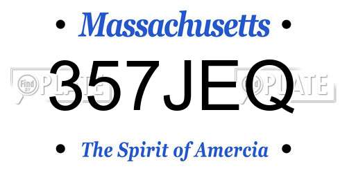 357JEQ Massachusetts License Plate