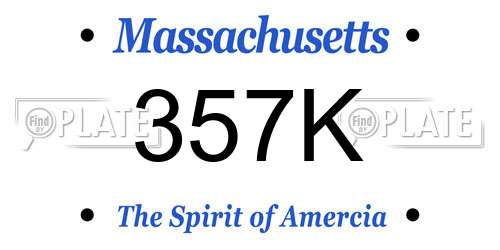357K Massachusetts License Plate
