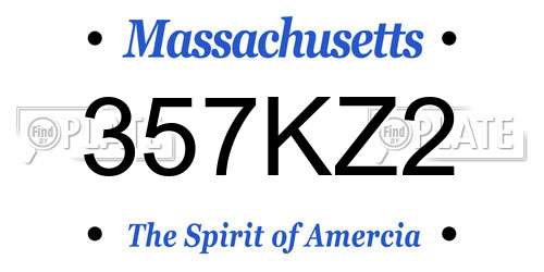 357KZ2 Massachusetts License Plate