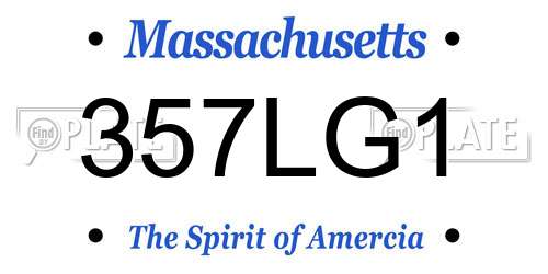 357LG1 Massachusetts License Plate