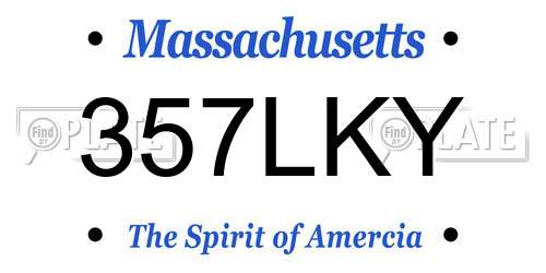 357LKY Massachusetts License Plate