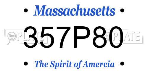 357P80 Massachusetts License Plate