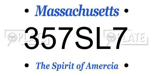357SL7 Massachusetts License Plate