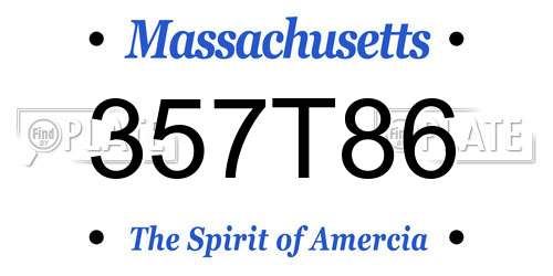 357T86 Massachusetts License Plate