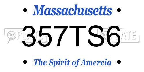 357TS6 Massachusetts License Plate