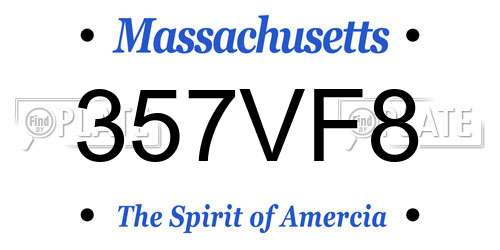 357VF8 Massachusetts License Plate