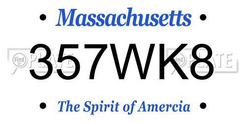 357WK8 Massachusetts License Plate