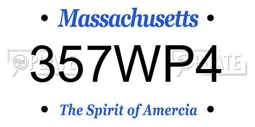 357WP4 Massachusetts License Plate