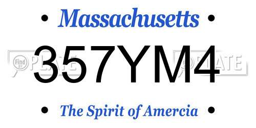 357YM4 Massachusetts License Plate