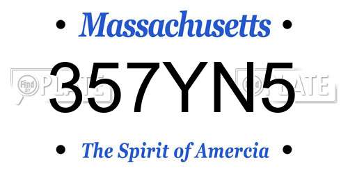 357YN5 Massachusetts License Plate