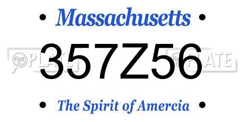 357Z56 Massachusetts License Plate