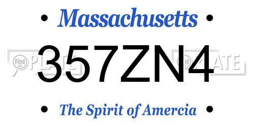 357ZN4 Massachusetts License Plate