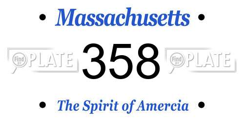 358 Massachusetts License Plate