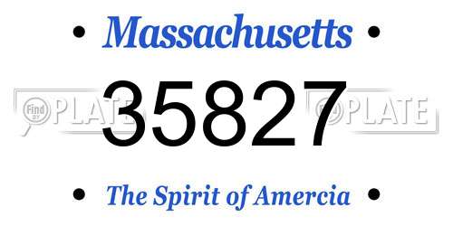 35827 Massachusetts License Plate
