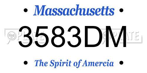 3583DM Massachusetts License Plate