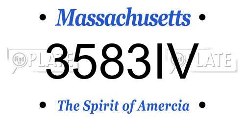 3583IV Massachusetts License Plate