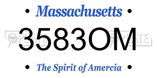 3583OM Massachusetts License Plate