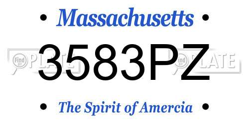 3583PZ Massachusetts License Plate