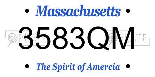 3583QM Massachusetts License Plate