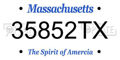 35852TX Massachusetts License Plate