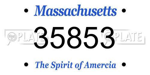 35853 Massachusetts License Plate