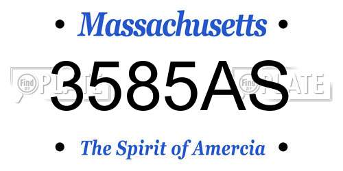 3585AS Massachusetts License Plate