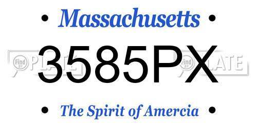 3585PX Massachusetts License Plate