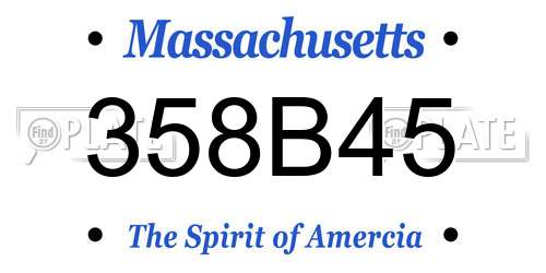358B45 Massachusetts License Plate