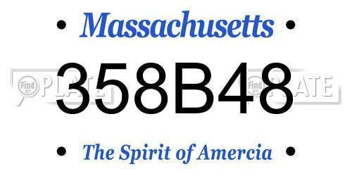 358B48 Massachusetts License Plate