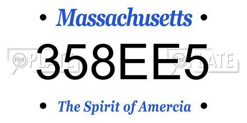 358EE5 Massachusetts License Plate