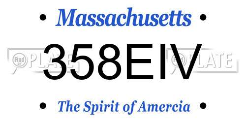 358EIV Massachusetts License Plate