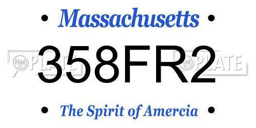 358FR2 Massachusetts License Plate