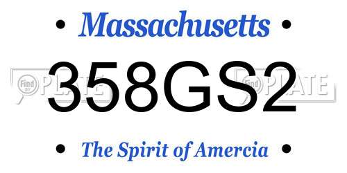 358GS2 Massachusetts License Plate