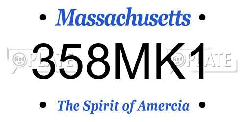 358MK1 Massachusetts License Plate