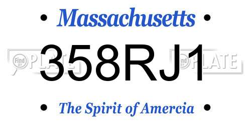 358RJ1 Massachusetts License Plate