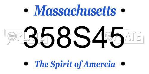 358S45 Massachusetts License Plate