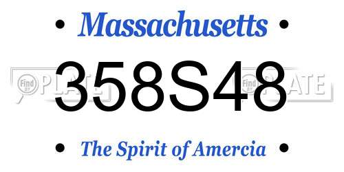 358S48 Massachusetts License Plate