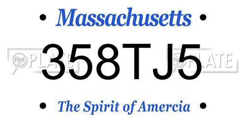 358TJ5 Massachusetts License Plate