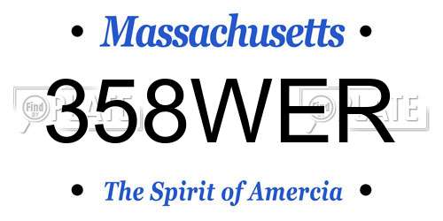 358WER Massachusetts License Plate