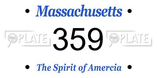 359 Massachusetts License Plate