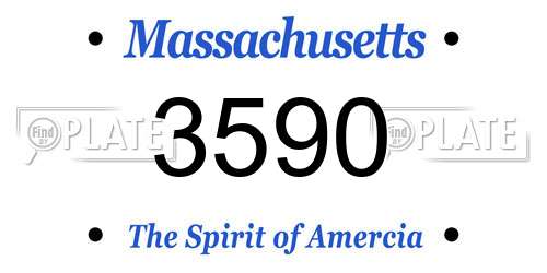 3590 Massachusetts License Plate