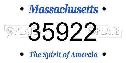 35922 Massachusetts License Plate