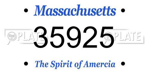 35925 Massachusetts License Plate
